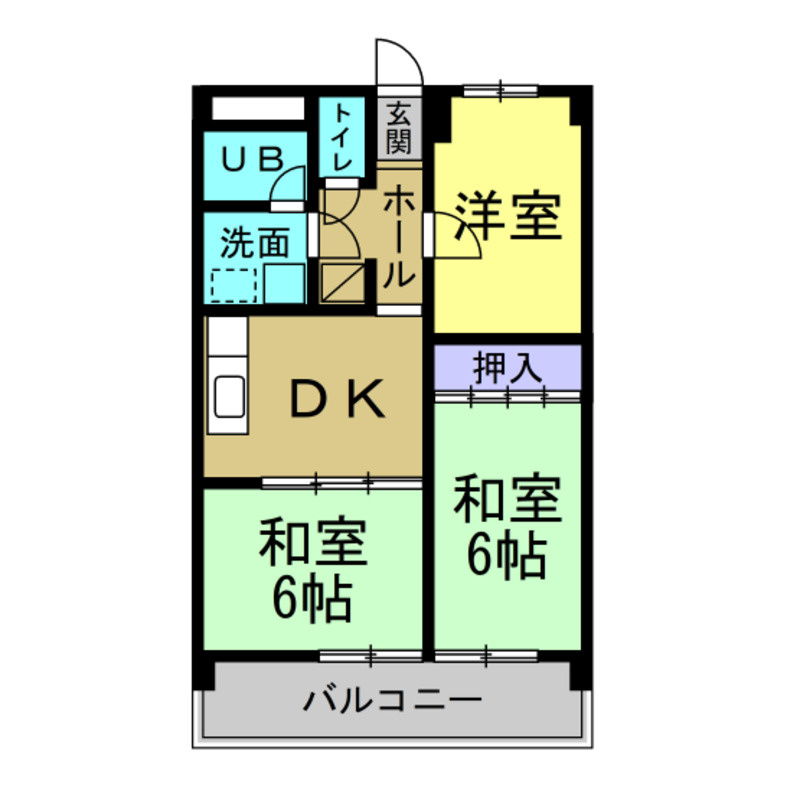 暁タウン西棟の間取り