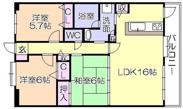 エバーライフネアシティ久留米弐番館の間取り