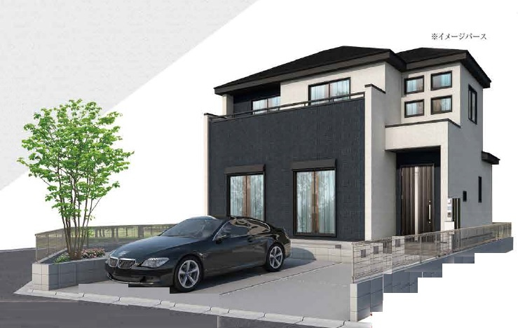 川越市的場35期　新築戸建の外観パース|イメージパース
