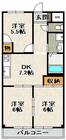 フェリオ伊丹北の間取り