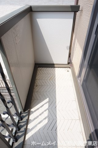 熊本市東区保田窪４丁目のアパートのバルコニー