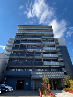 【外観】 | プレサンスＯＳＡＫＡ　ＤＯＭＥＣＩＴＹスクエア | ダークブルーを基調としたスクエアフォルムの外観☆