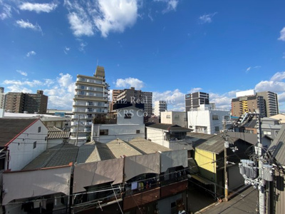 【展望】 | プレサンスＯＳＡＫＡ　ＤＯＭＥＣＩＴＹスクエア | 4階西向きバルコニーからの眺望です☆