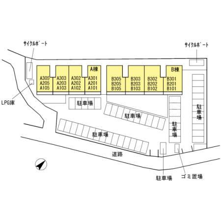 合志市須屋のアパートの区画図