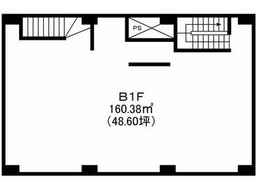 【間取り】 | 六本木 2分 鳥勝ビル B1階 スケルトン