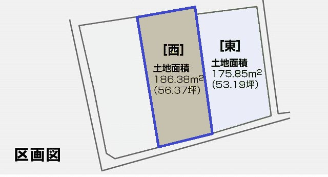 高知市大津乙 -西- 売土地の土地図|西