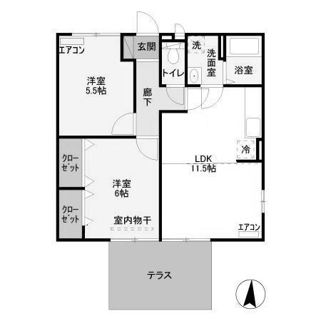 【間取り】 | 西中居ハイツB
