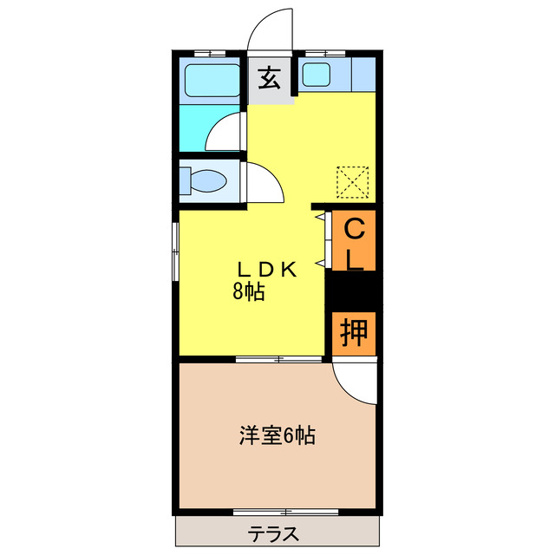 【間取り】 | プリモコーポA | 是非エイブル宇都宮東店へ！TEL028-614-3103