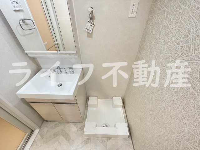 セイワパレス深江南の洗面所|コンパクトで使いやすい洗面所