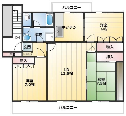 Ｆｕｊｉｓａｋｉハイムの間取り