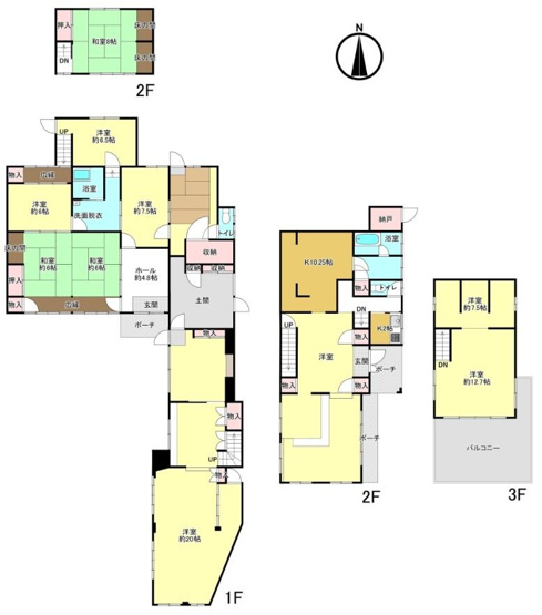 【間取り】 | ♪中区四御神♪おしゃれな古民家風♪部屋数多♪ | 駐車場３台以上あり。室内、外観リフォーム済みです