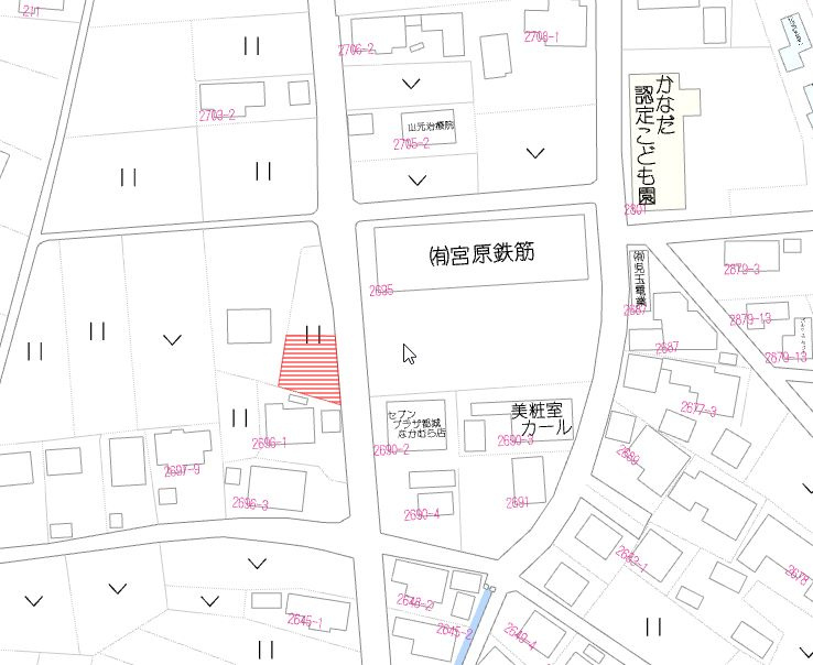 都城市金田町の売地の土地図