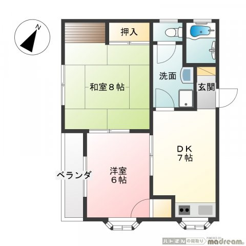 足立区青井１丁目のアパートの間取り