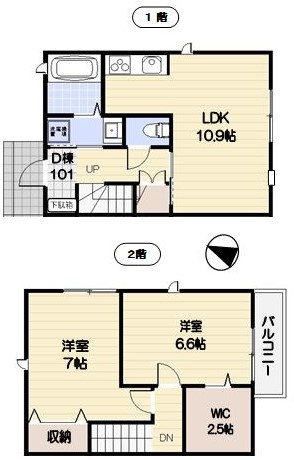 【間取り】 | グランメール松原D棟