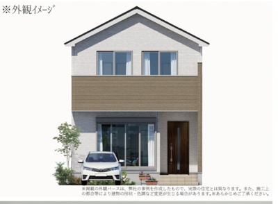【外観パース】 | 北区喜惣治2期1棟  ＜仲介手数料無料＞楠西小・楠西中　新築一戸建て