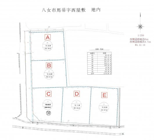 南馬場５区画分譲地の外観