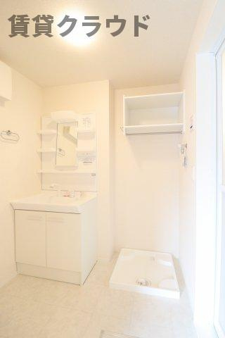 プチクールおゆみ野の洗面所|朝の準備に活躍する、洗髪洗面化粧台！