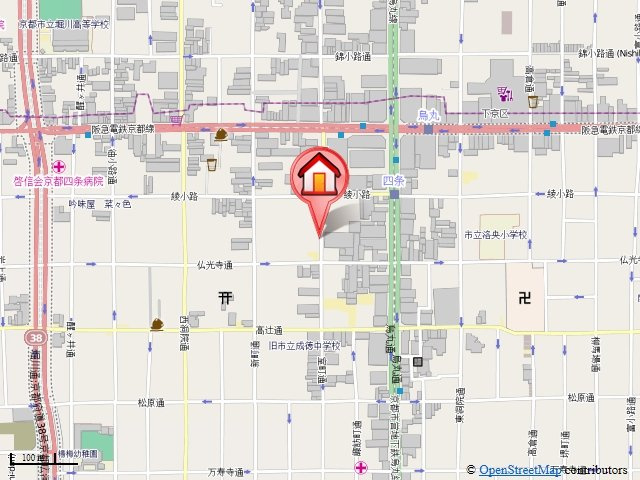 リーガル京都四条烏丸Ⅱの地図