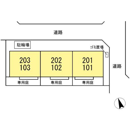 習志野市鷺沼台３丁目のアパートの区画図