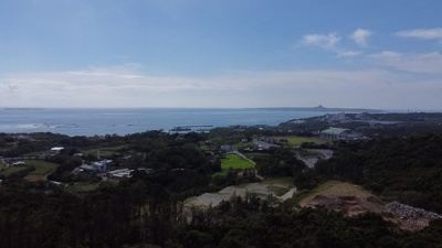 【展望】 | 本部町山里【リゾート向き元ホテル用地 1435坪】 | 伊江島を望めます♪