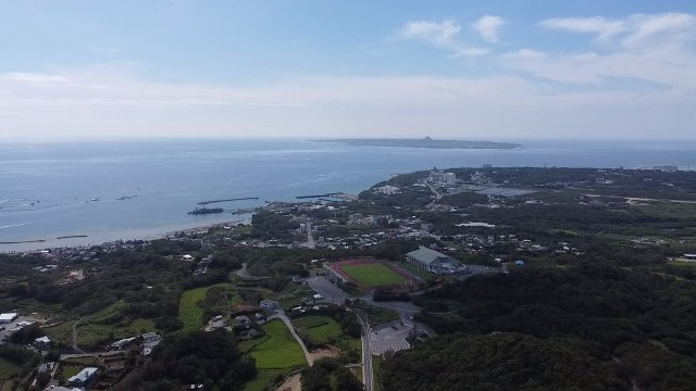 本部町山里【リゾート向き元ホテル用地 1435坪】の展望|伊江島を望めます♪