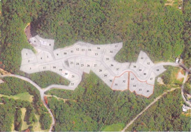 本部町山里【リゾート向き元ホテル用地 1435坪】の土地図|対象地　31,32,43,44,45,46