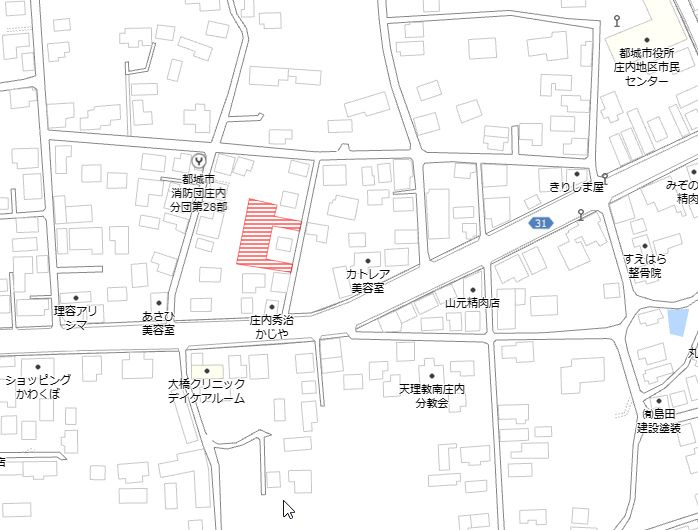 都城市庄内町の売地の土地図