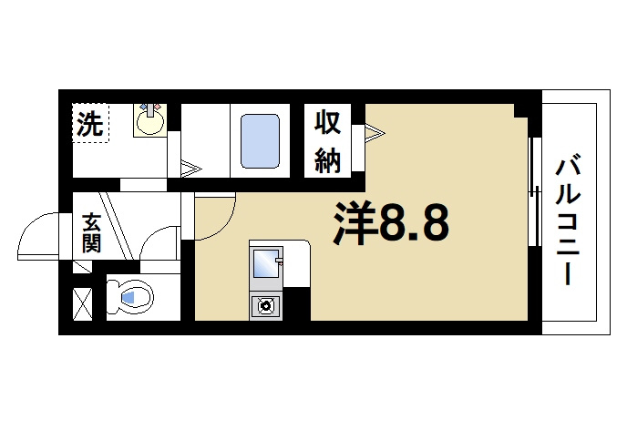 サンモールMRの間取り|ワンルームの間取り