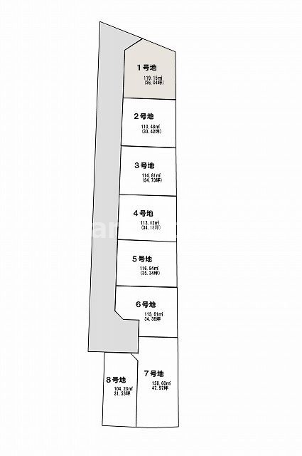 高知市朝倉本町1号地売土地の区画図|1号地