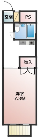 スイートキャッスル市川の間取り|1DK・26.95㎡♪