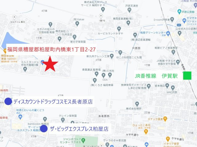 糟屋郡粕屋町内橋東一丁目の地図