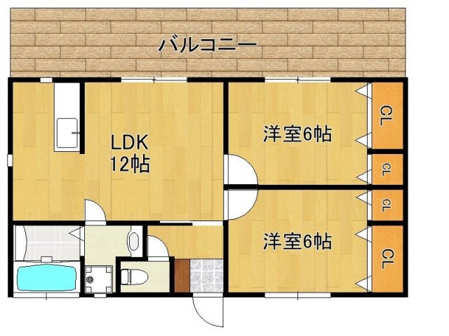 べラジオ大木A棟の間取り