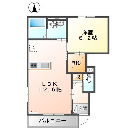 熊本市南区田井島３丁目のアパートの間取り