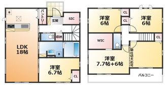 南向きで陽当たりの良い間取りです