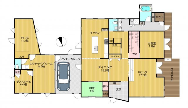 魚津市大海寺野村中古戸建ての間取り|建物面積236.48㎡（71.53坪）