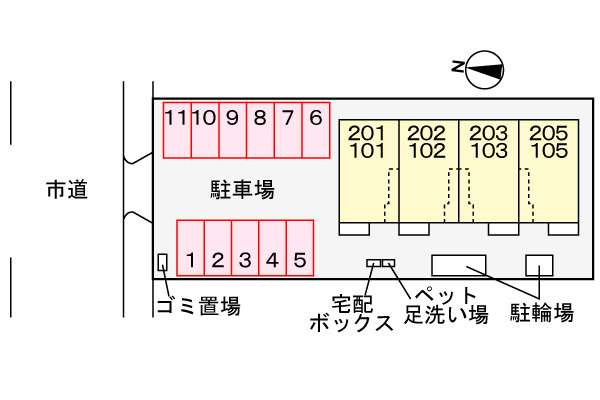 フラット半田の区画図