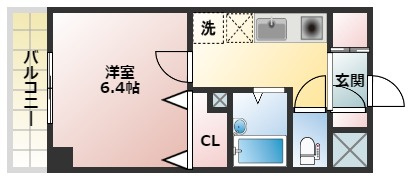 プリズム幕張本郷の間取り|１Ｋの間取りです※反転タイプあり
