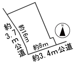 ５７８４３　岐阜市中土地の区画図
