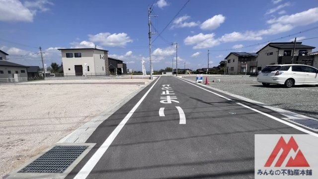 安武３区画の前面道路含む現地写真|開発道路
