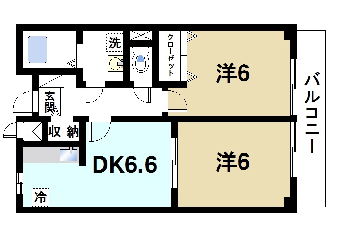 ソル・レヴェンテの間取り|2DK