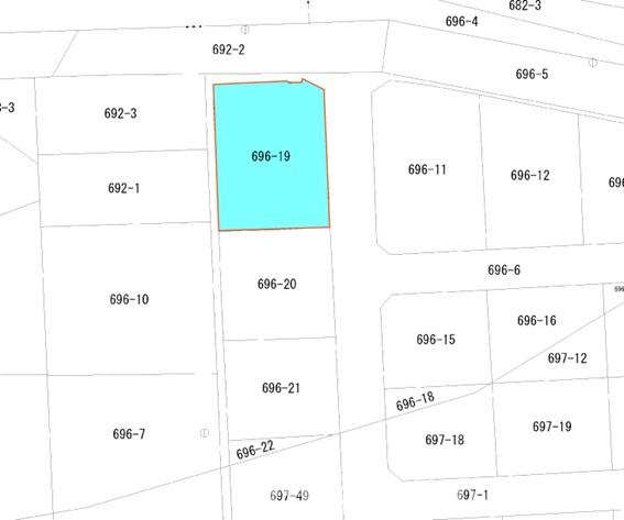 【土地図】 | 口春115坪売地 | 北東の角地