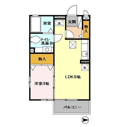 リビングタウン石川町Bの間取り