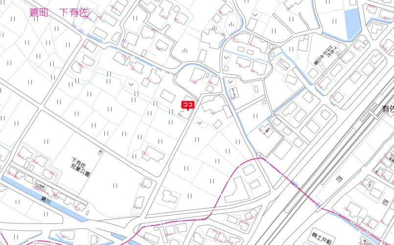 鏡町下有佐土地の地図