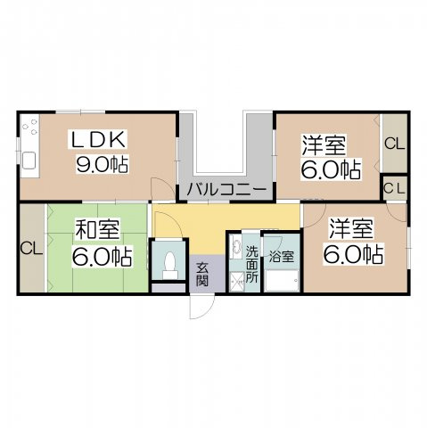 【間取り】 | エフアール西田辺 | エフアール西田辺　3DK