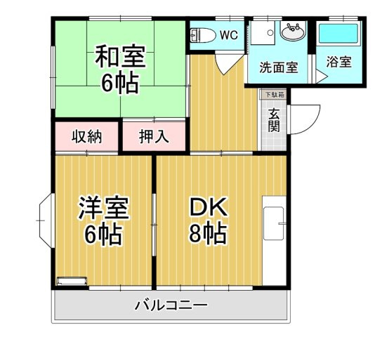【間取り】 | ハイツ花梨 | カップルさんにオススメのお部屋です♪