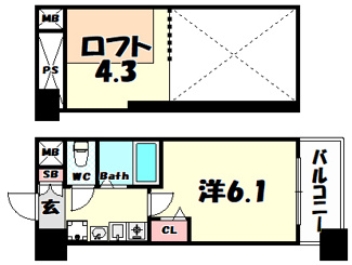 【間取り】 | エステムコート三宮EASTポルトマーレ