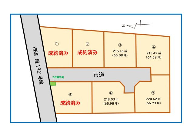 境港市清水町分譲地の区画図