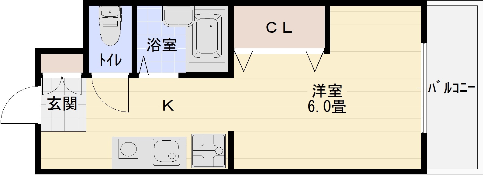 ソフィアコートの間取り|柏原市　1K