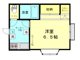【間取り】 | サンパレス泉 | 出窓が嬉しい♪6.5帖の1Kです！