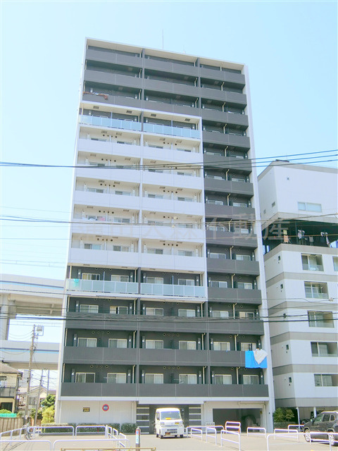 メインステージ蒲田Ⅵエグザの外観|スタイリッシュな外観　2012年5月築　RC鉄筋コンクリート造地上14階建て1K～2LDK総戸数120戸の人気分譲賃貸マンション　京急本線京急蒲田駅近、梅屋敷駅も徒歩圏内の東京都大田区蒲田3丁目　